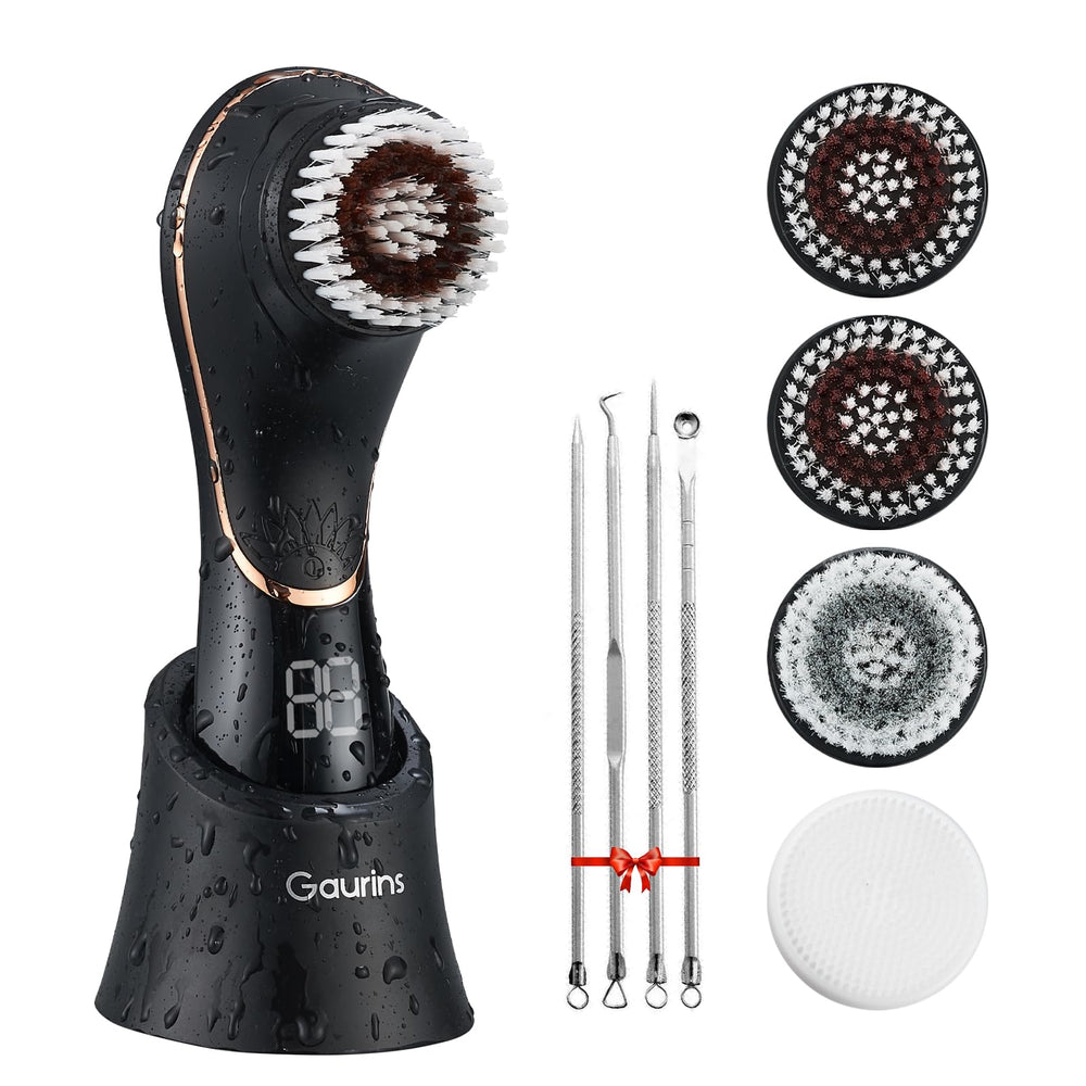 Gaurins facial cleansing brush with 360 rotation for deep pore cleaning and thorough cleanse.