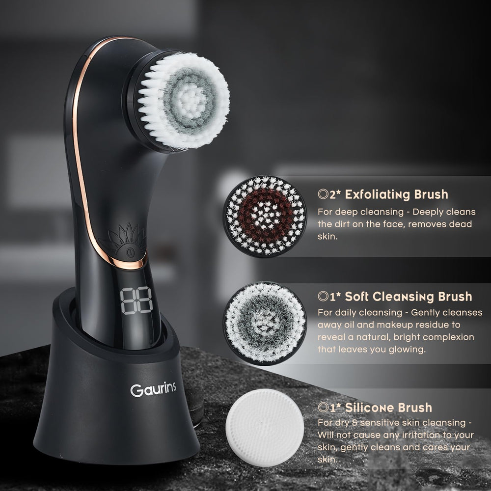 Gaurins soft cleansing head provides gentle daily washing for sensitive skin.