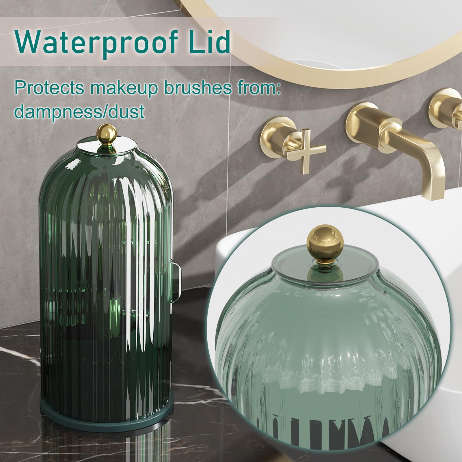 GAXmi waterproof and dustproof lid protects brushes from dampness and debris.