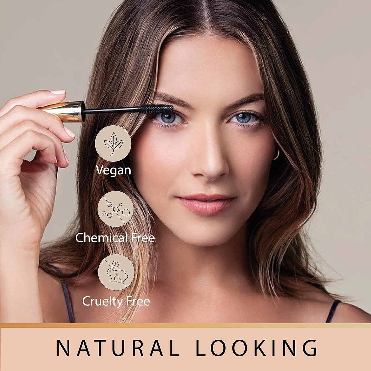 Gaya Cosmetics travel-size brown mascara packaging for on-the-go