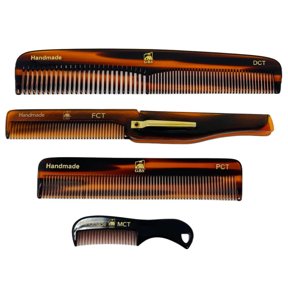 G.B.S Handmade Tortoise Shell Comb Set dressing comb for precise daily styling and smooth glide.