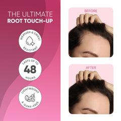 GBG Hairline Powder on hairline for seamless all-day coverage.