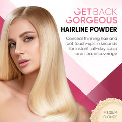 GBG Hairline Powder bottle with applicator shows easy, convenient touch-ups.