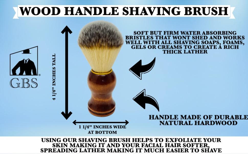 G.B.S GENTS wooden stand highlights durable classic grooming accessory