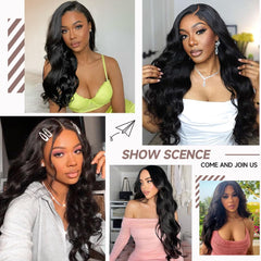 GBUN body wave wig shows 200 density for natural fullness and volume
