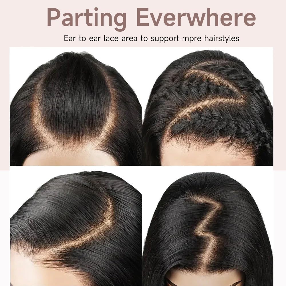 GBUN transparent lace close-up shows realistic scalp illusion for seamless parting