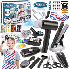 G.C 52Pcs Kids Hair Salon Kit apron on child supports imaginative grooming play