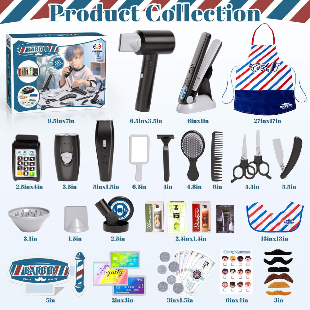 G.C 52Pcs Kids Hair Salon Kit shaving razor and cream for playful grooming