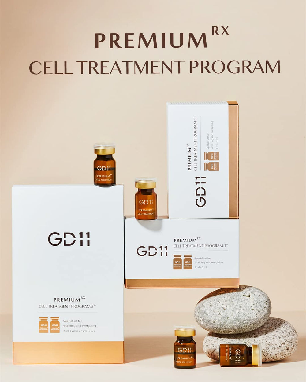GD11 Premium Cell Treatment full set displayed as premium at-home clinic experience.