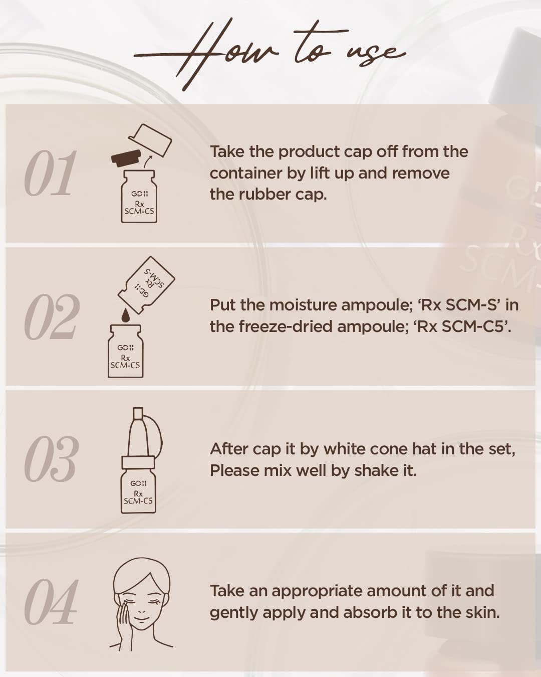 GD11 Rx SCM Program Exosome Facial Serum demonstrates 3-moisture layering for lasting hydration.