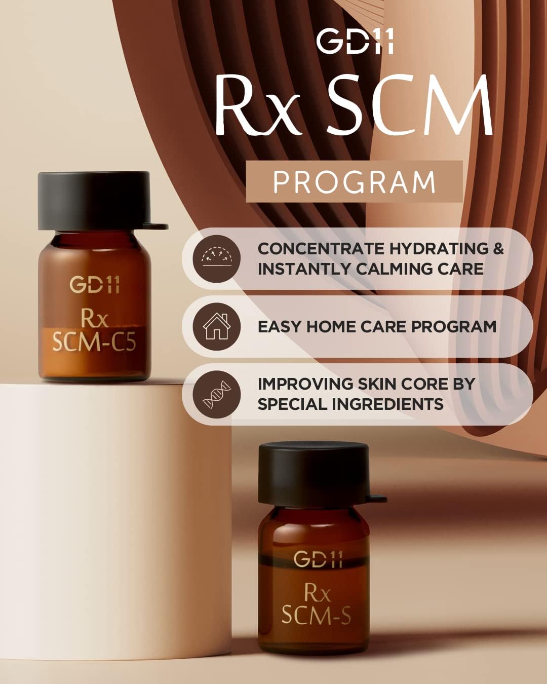 GD11 Rx SCM Program Exosome Facial Serum texture close-up highlighting rich moisturization.