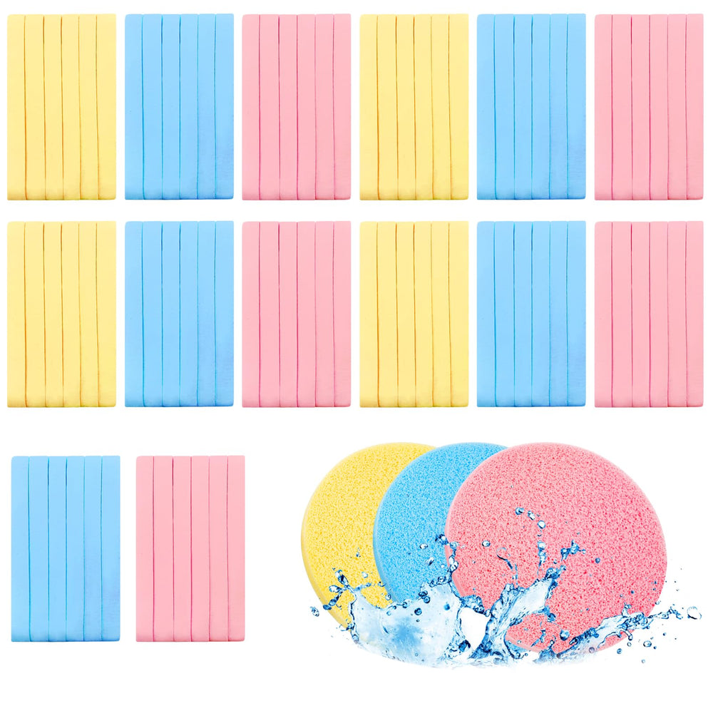 Gddochn pink compressed facial sponge for makeup removal and gentle cleansing.