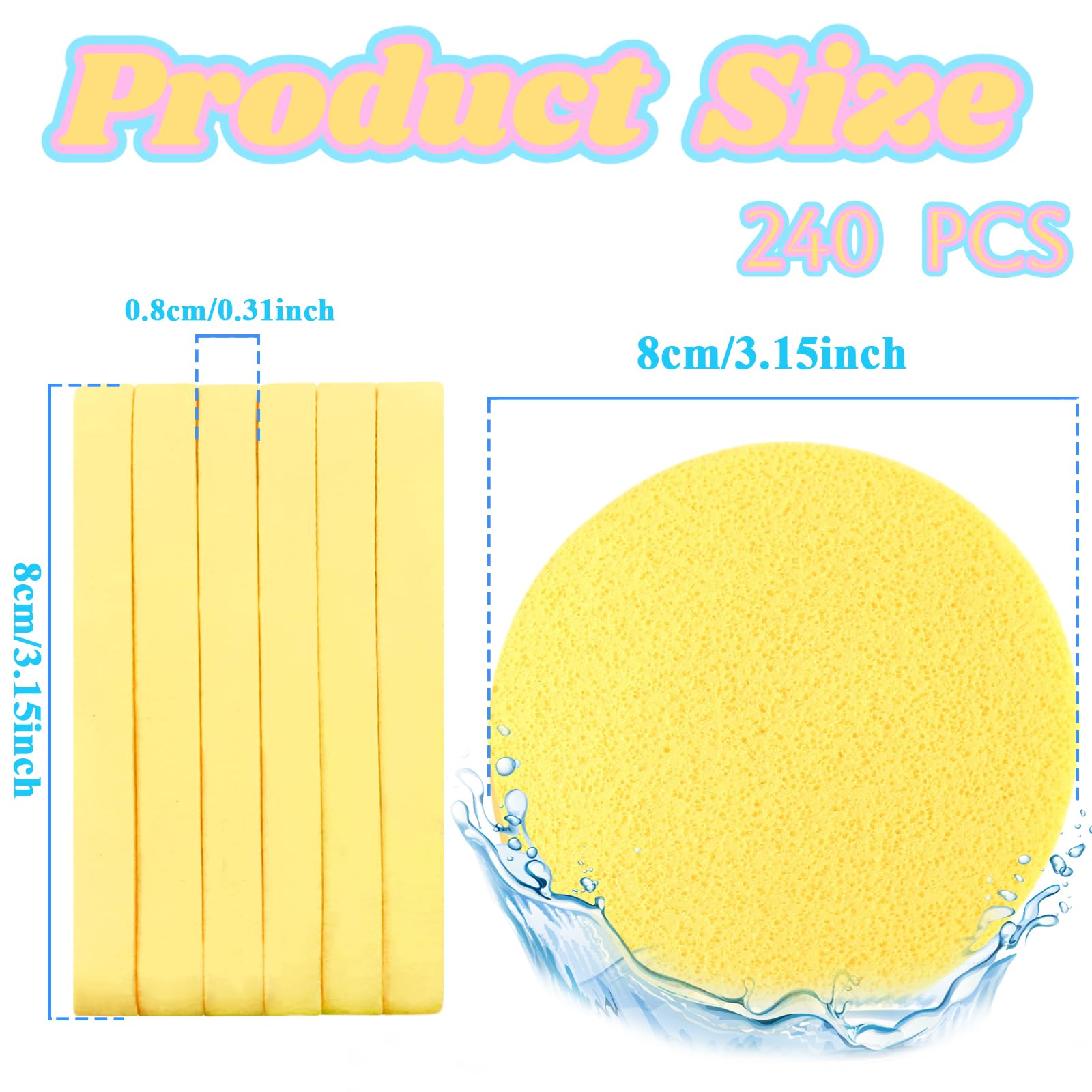 Gddochn yellow compressed facial sponge ready for daily cleansing.