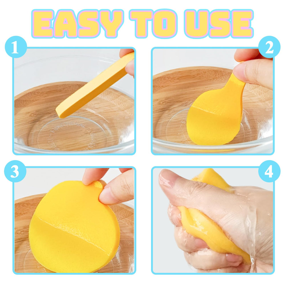 Gddochn wet-round sponge shows expanded size for comfortable cleansing.