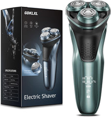 GDKLXL Bright Blue Rechargeable Razor with 4D blades for a close, versatile shave