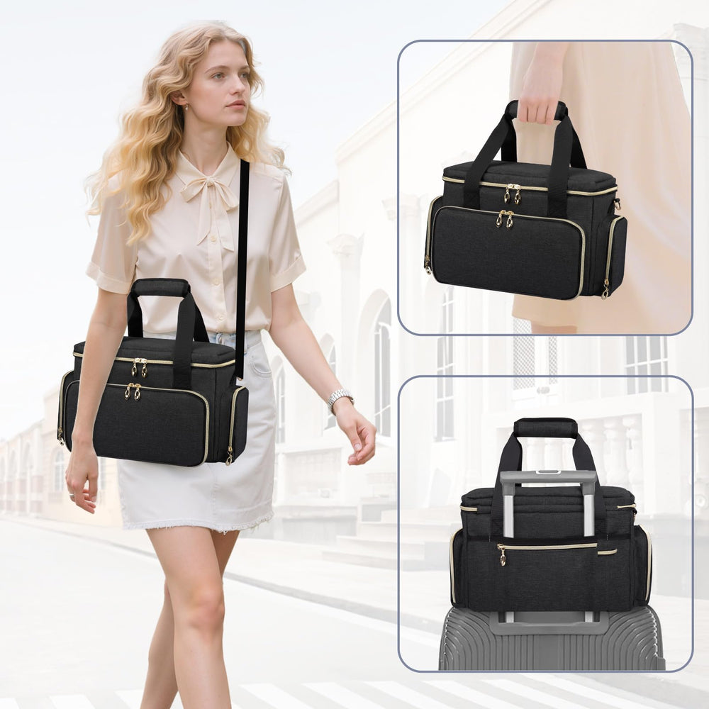 GDNasist large makeup bag luggage strap compatible for airplane, train, and hotel stays