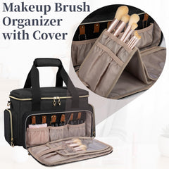 GDNasist large makeup bag removable pouches illustrating easy access and separation of items