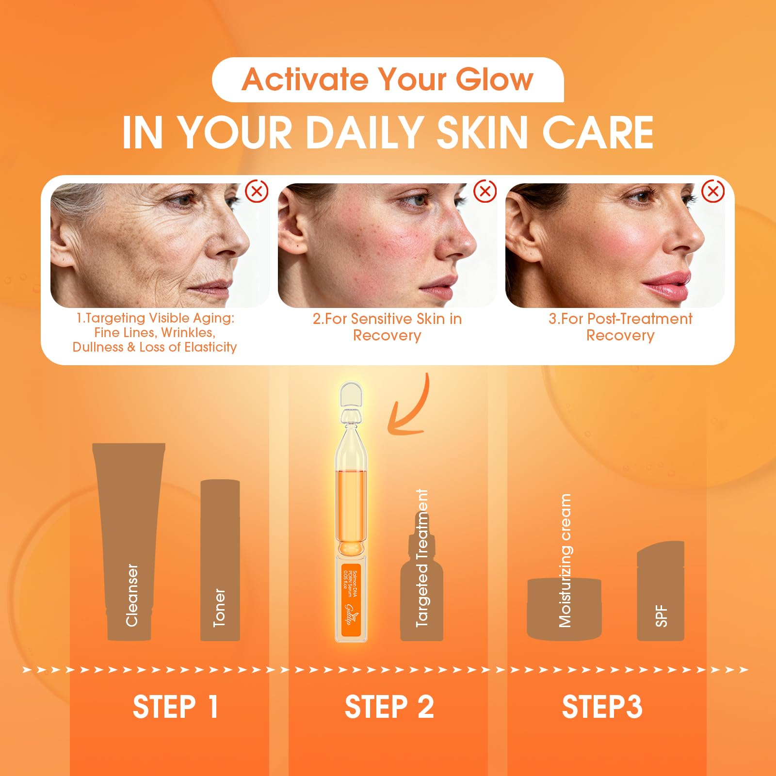 GDTLTP Salmon DNA Serum after-use glow on the skin.
