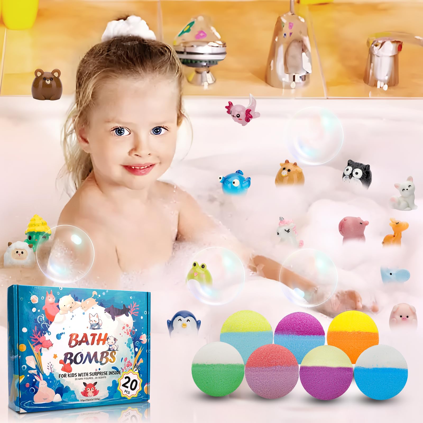GDXINYES bath bombs hide an owl toy inside for discovery.