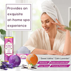 GEBEATY vanilla bubble bath bottle for creamy relaxing foam