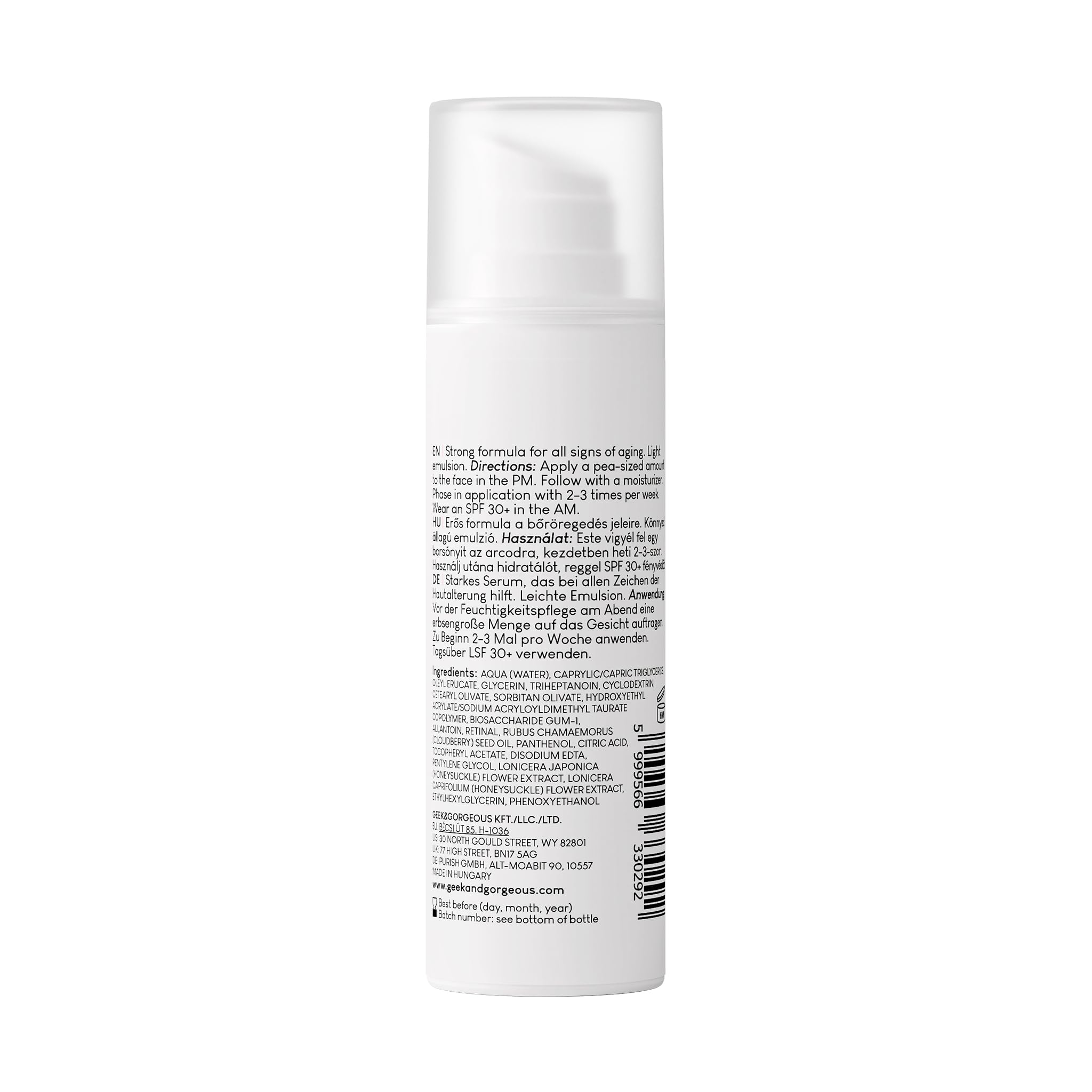 Geek & Gorgeous A-Game retinal serum applied on skin for quick absorption.