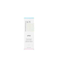 Geek & Gorgeous aPAD serum on hand showing easy smoothing for sensitive skin.