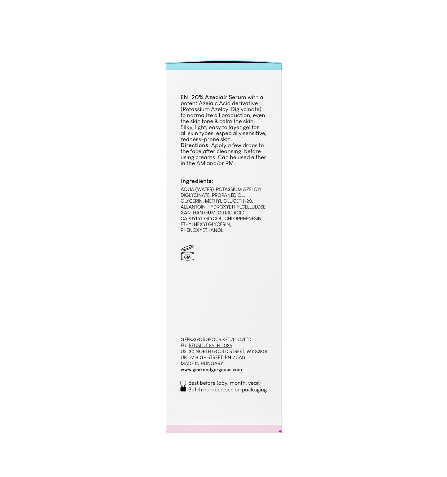 Geek & Gorgeous aPAD vegan, cruelty-free seal signaling ethical skincare.
