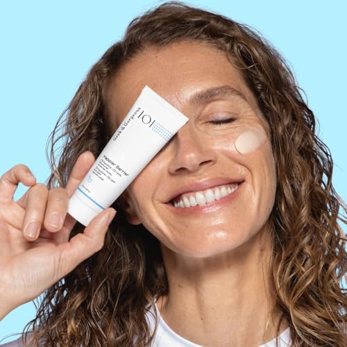 Geek & Gorgeous Happier Barrier after-application glow on a natural skin surface.