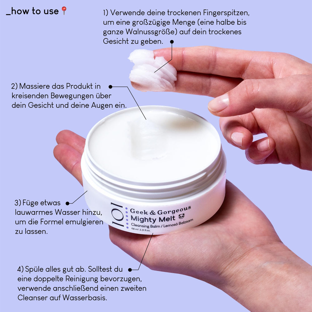 Geek & Gorgeous Mighty Melt fragrance-free formula suitable for sensitive skin.