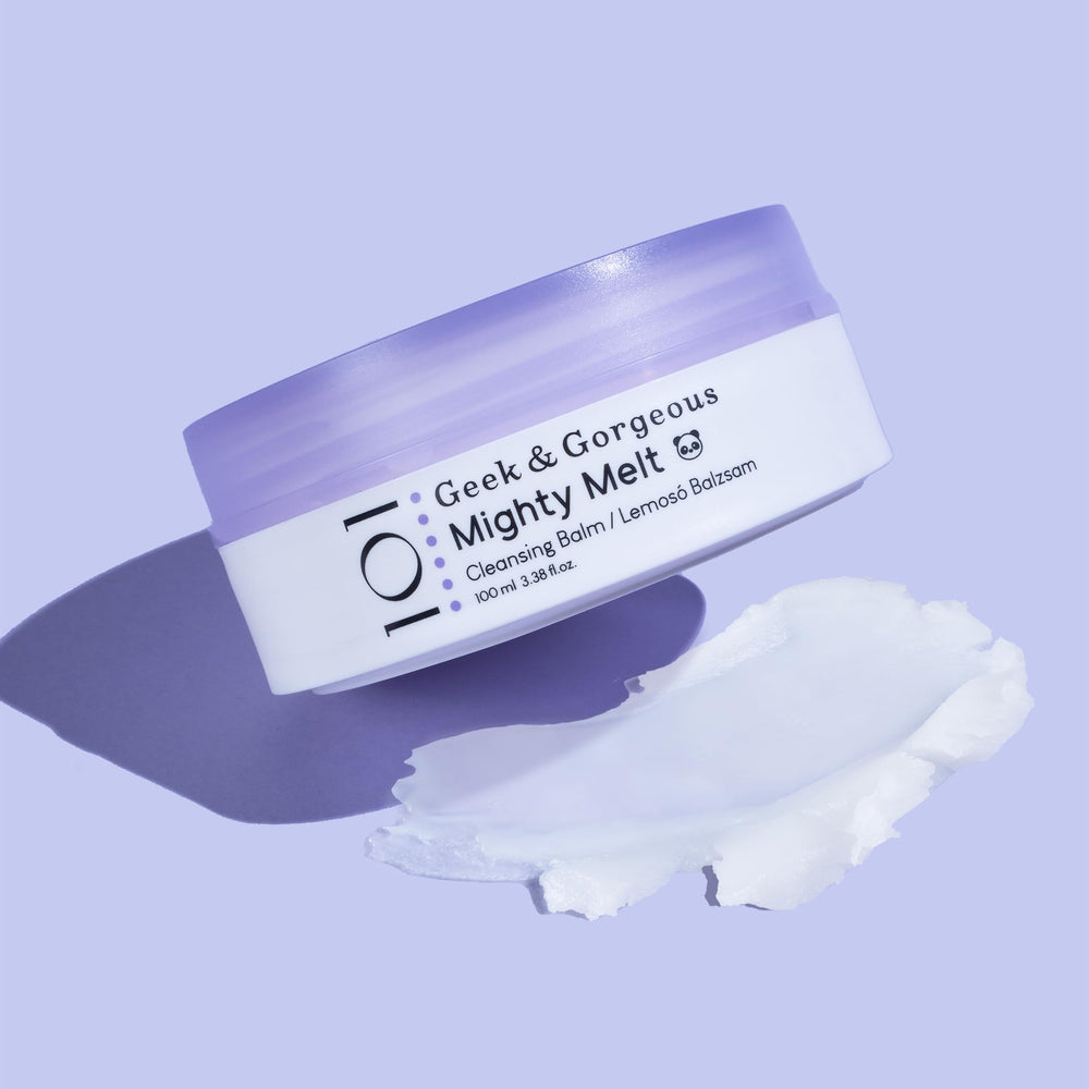 Geek & Gorgeous Mighty Melt vegan, cruelty-free cleanser for makeup removal.