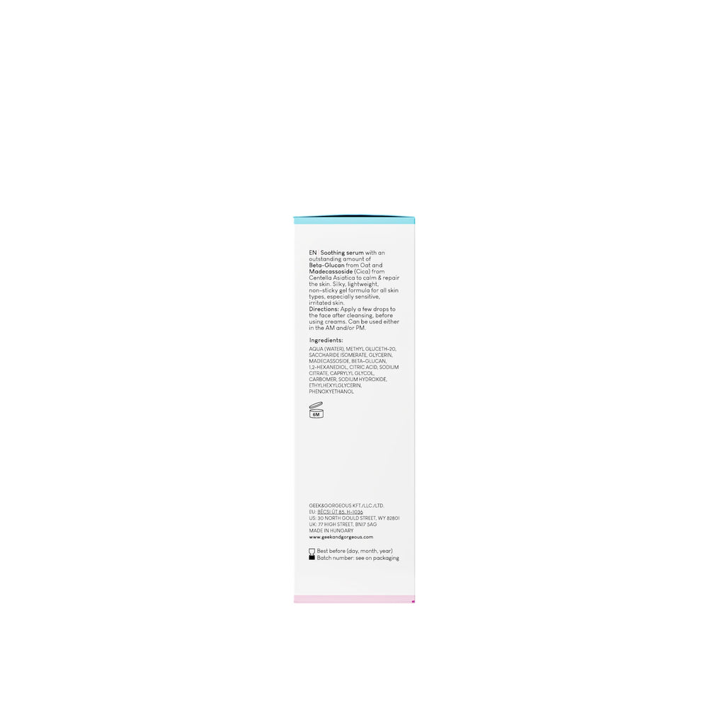 Geek & Gorgeous Stress Less Madecassoside close-up highlights centella calming properties.