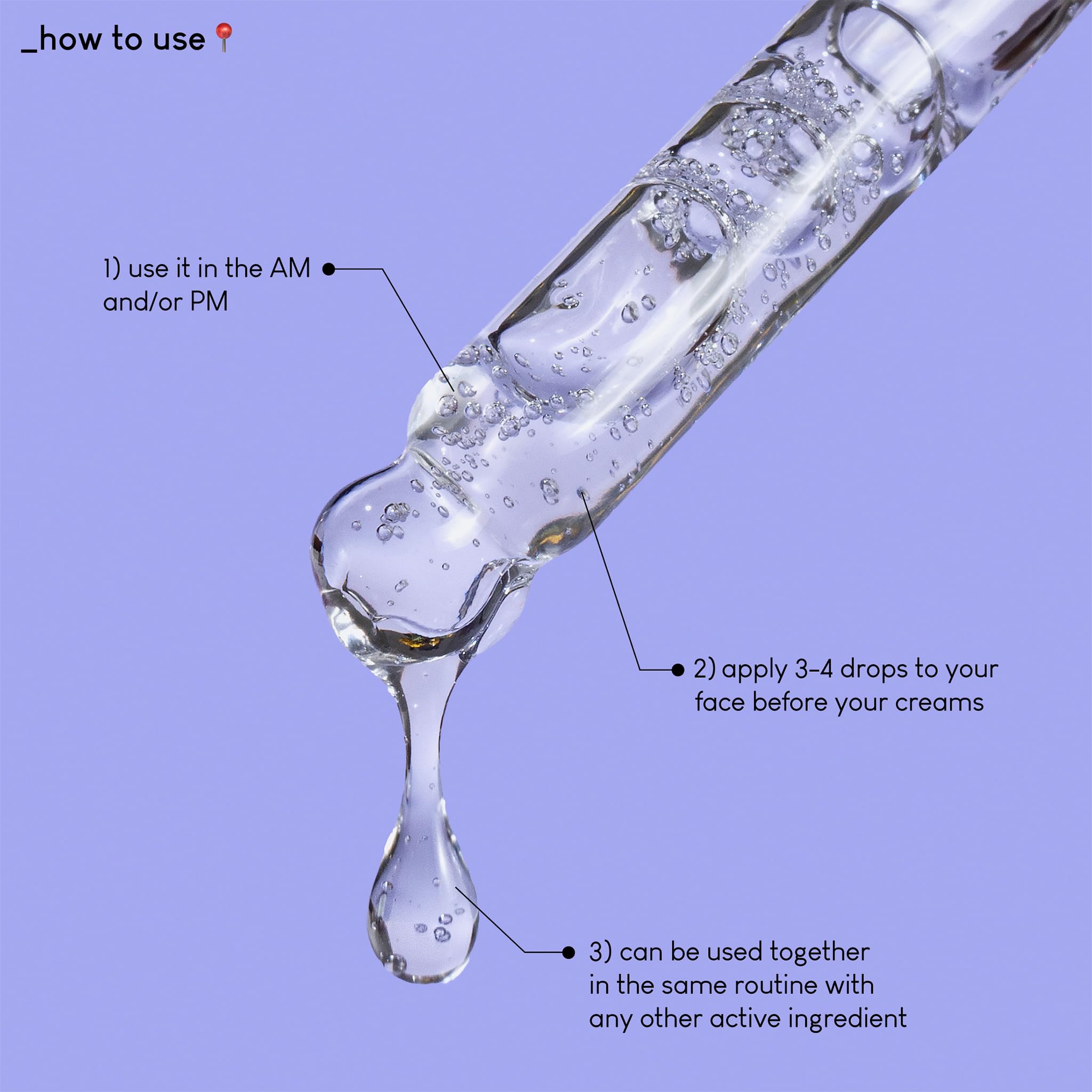 Geek & Gorgeous Stress Less serum texture swirl emphasizes silky, fast-absorbing hydration.