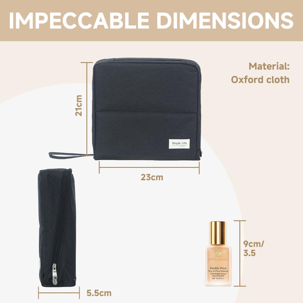 Geelraqaly standing makeup bag brush elastic strap keeps brushes organized during travel