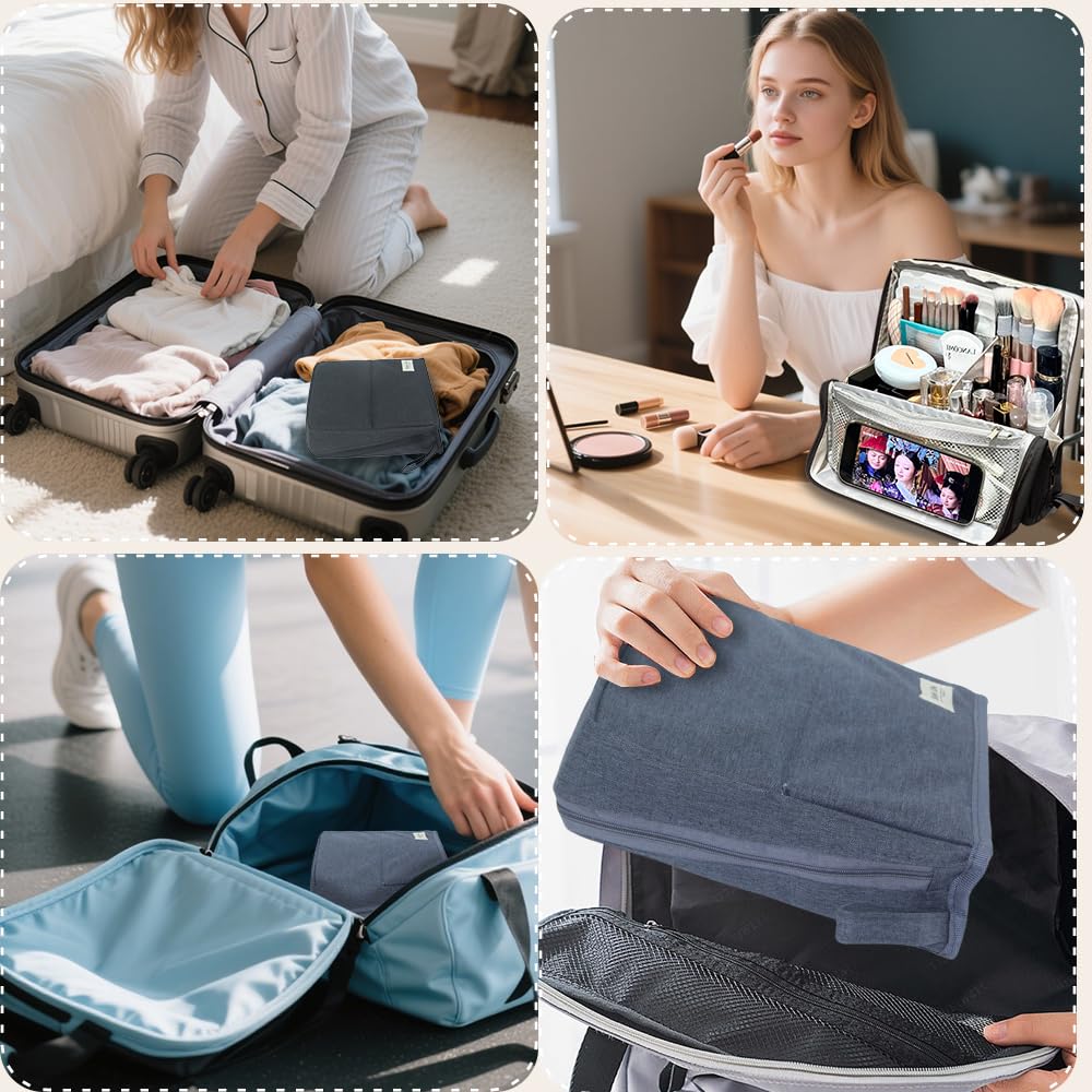Geelraqaly standing makeup bag black durable design ideal for daily use
