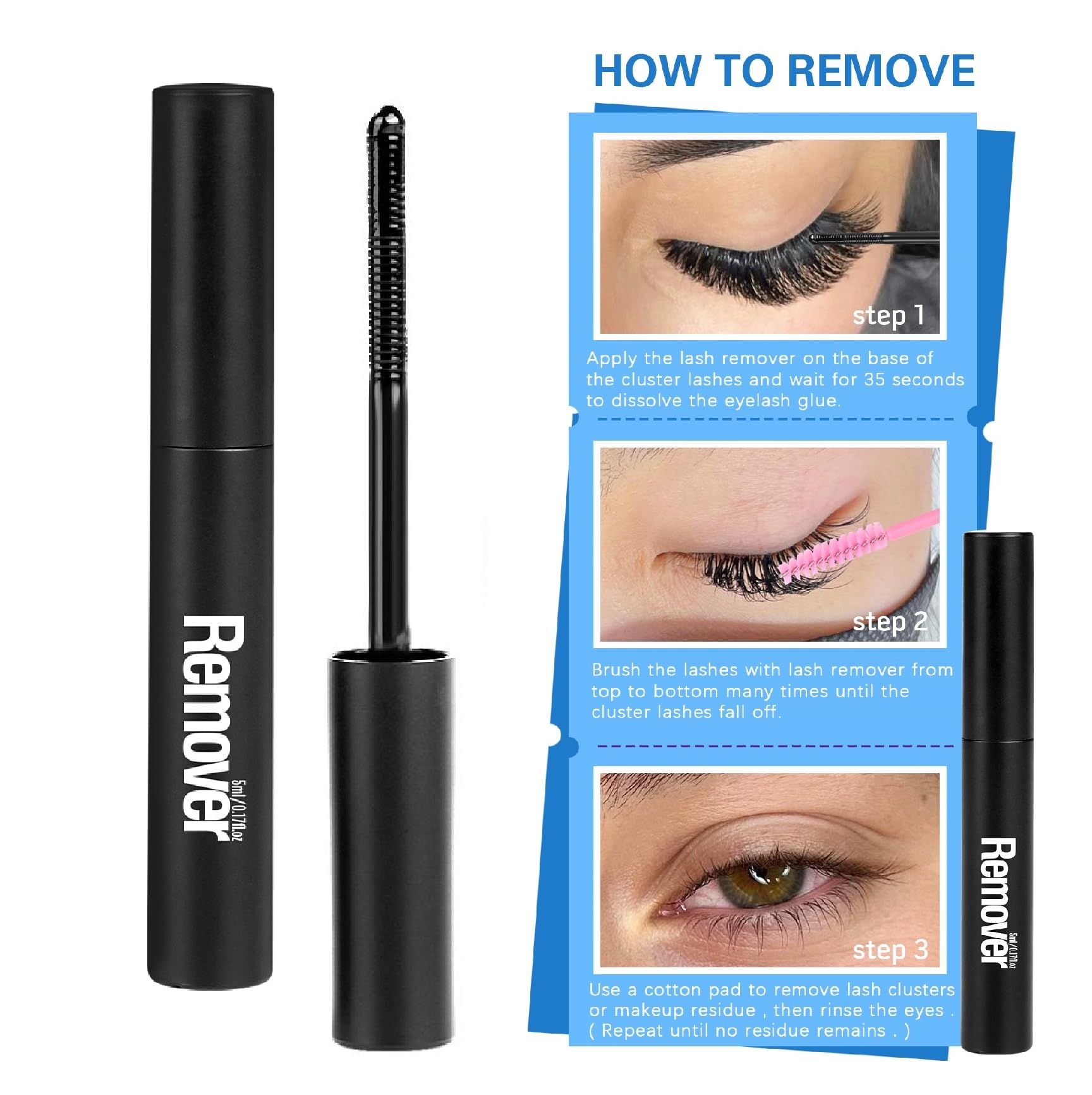 Geeneiya lash bond and seal glue securing clusters for longer wear