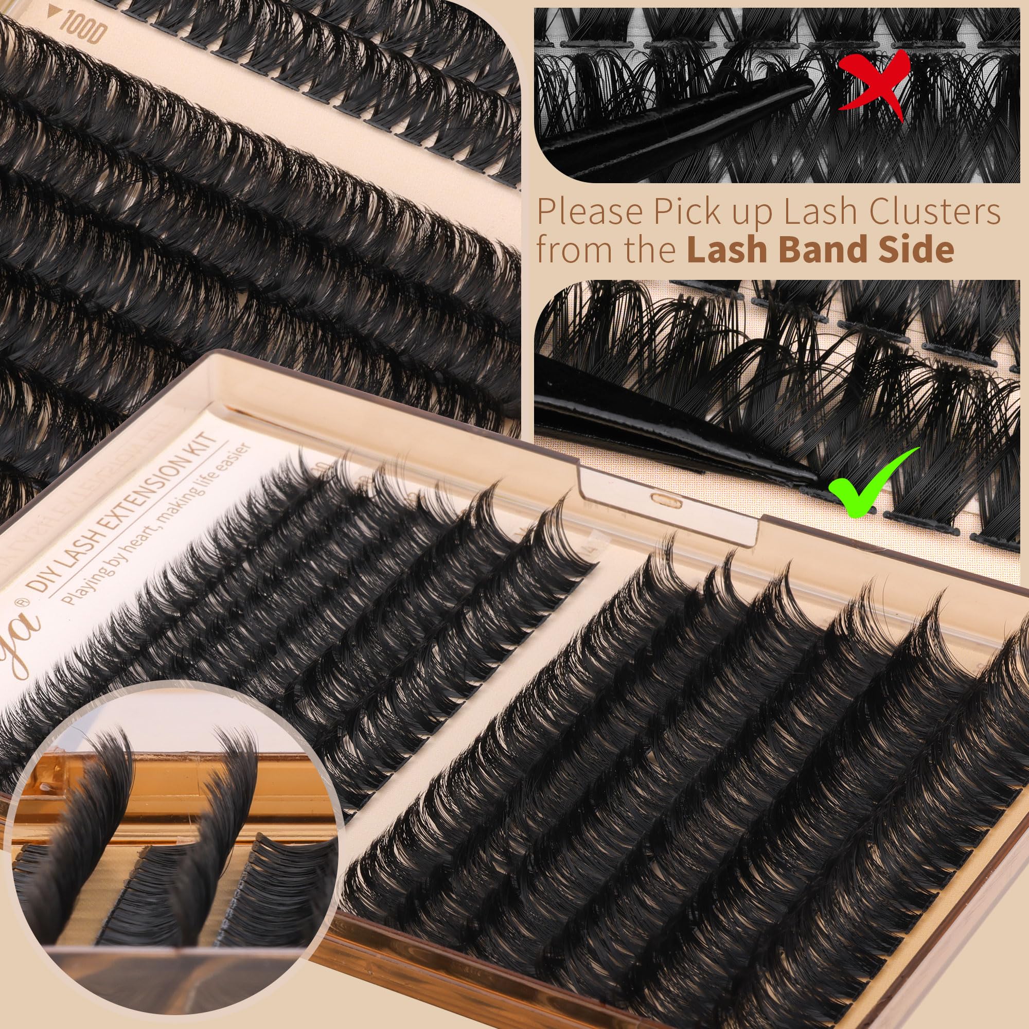 Geeneiya pink eyelash brush included for grooming and blending.