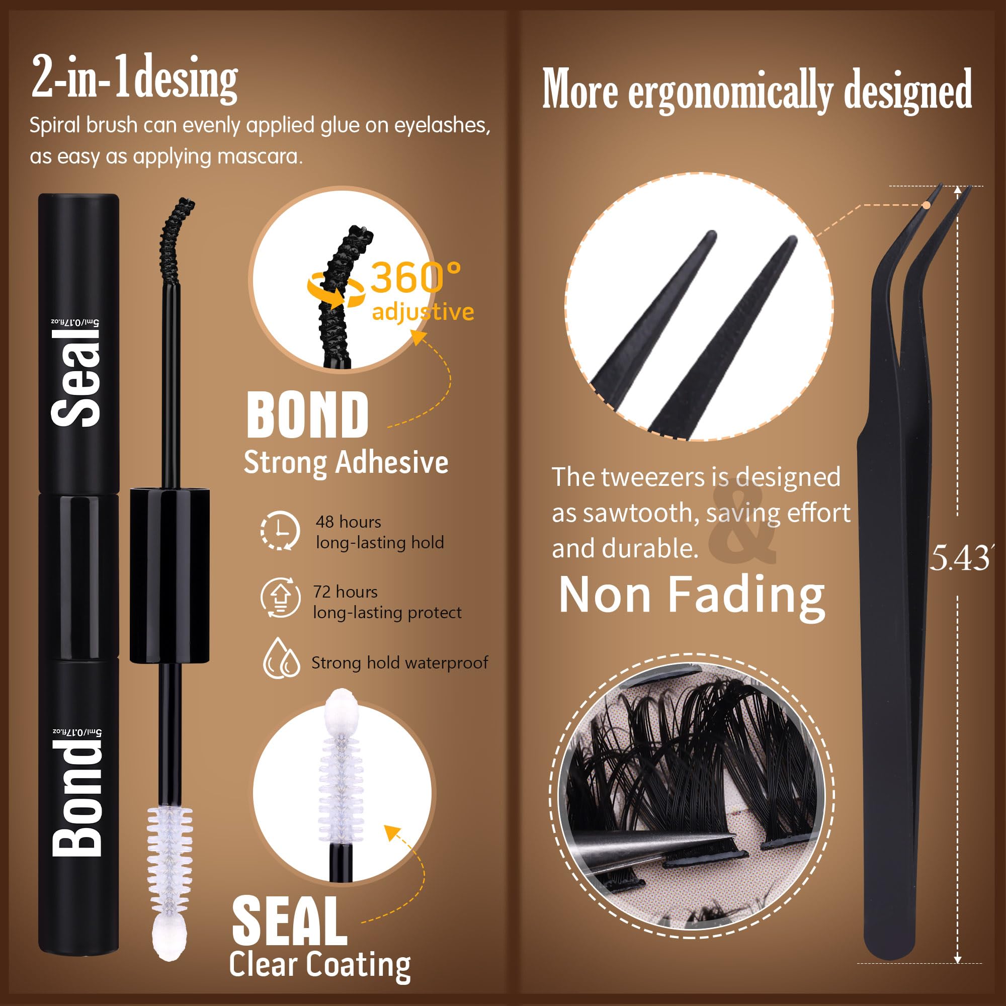 Geeneiya Premium Tweezers for precise lash cluster application