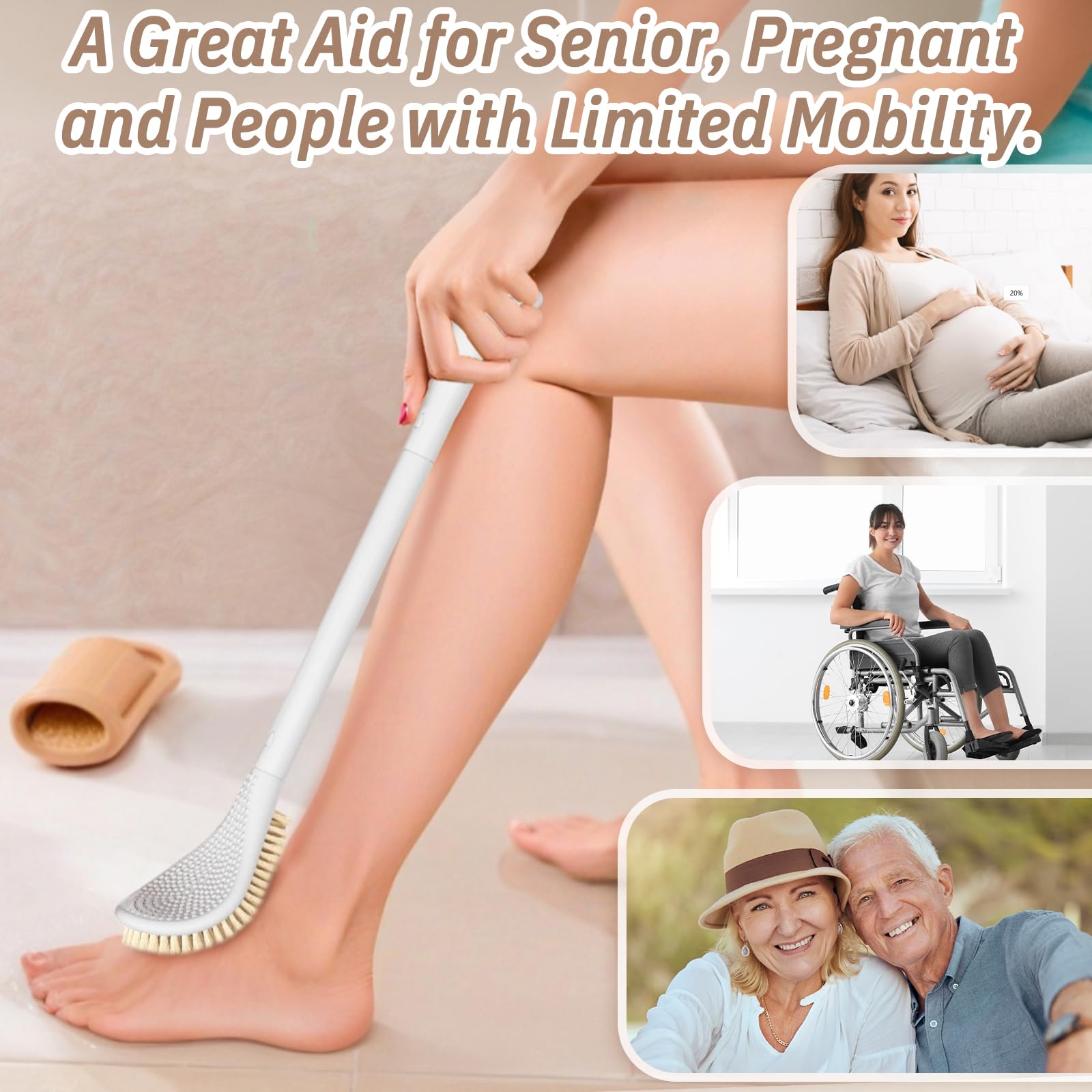 GEENOA foot brush suited for seniors and those with limited mobility.