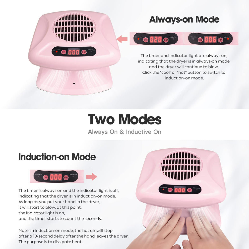 Gegong Air Nail Dryer compact vanity design fits on your counter.