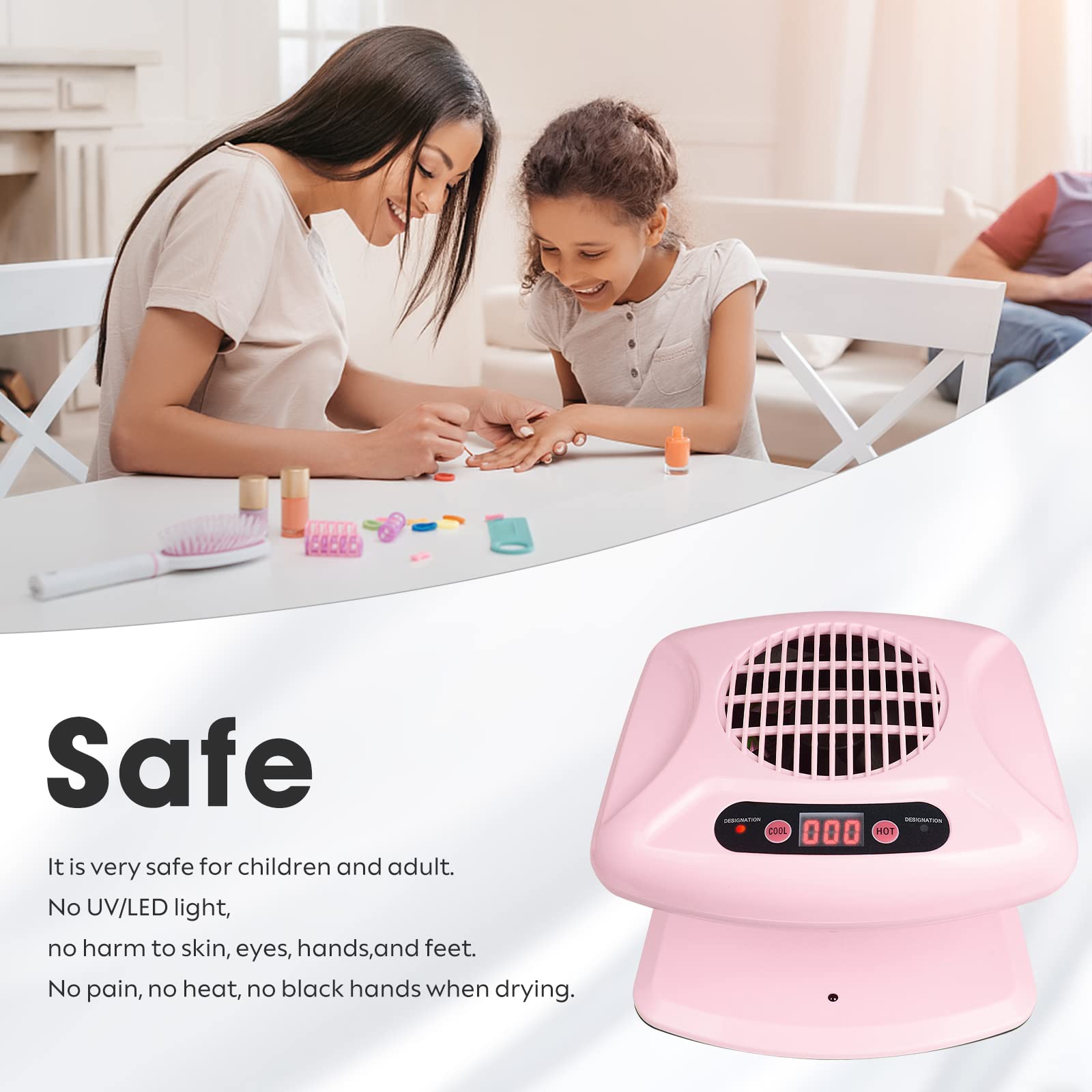 Gegong Air Nail Dryer cool air mode offers comfortable seasonal drying.