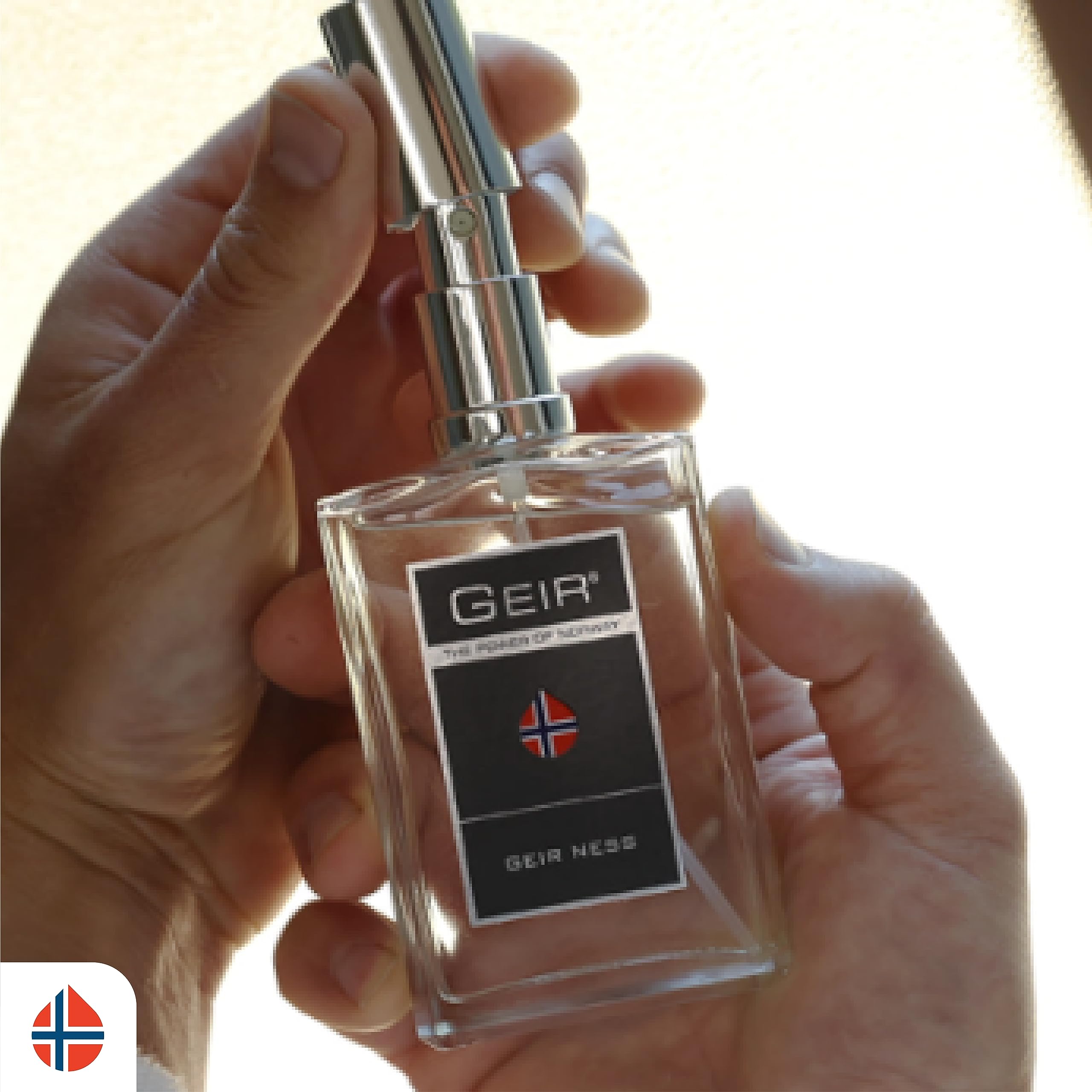 Geir Ness packaging box highlights gift-ready premium scent.