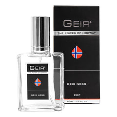 Geir Ness EDP bottle close-up for lasting freshness on the go.