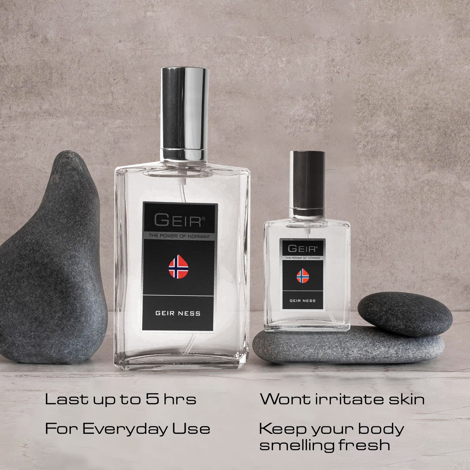 Geir Ness EDP being sprayed on chest for quick refresh.