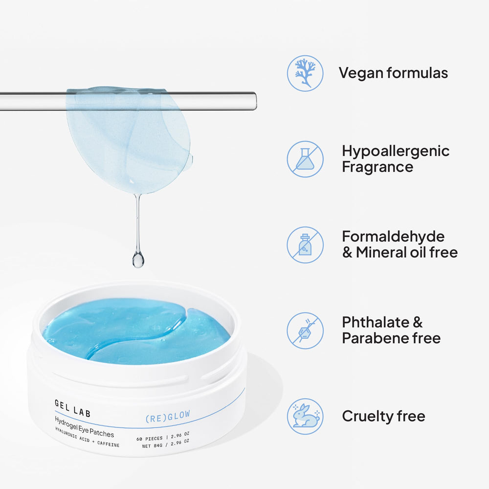 Gel Lab REGLOW cooling relief demonstrates instant cool sensation for refreshed eyes
