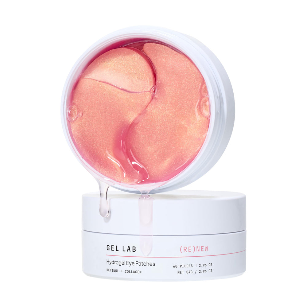 Gel Lab Renew pack shot with 60 under-eye patches for hydration