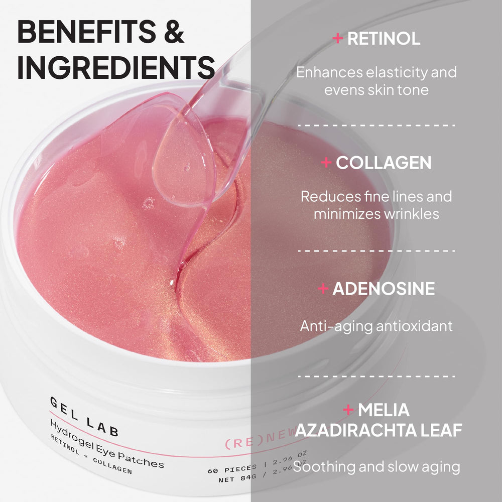 Gel Lab Renew patch being applied under the eye to smooth fine lines