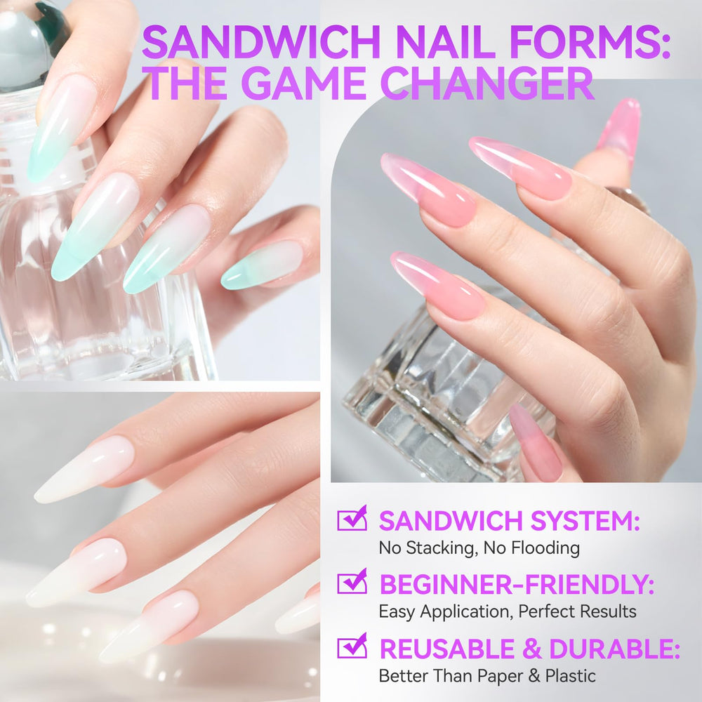 Gelike EC clear reusable material offers eco-friendly, cost-effective nail forms.