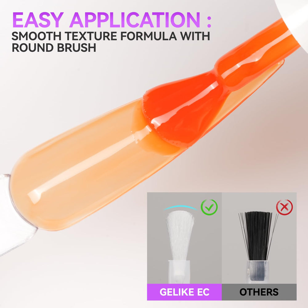 gelike ec jelly color gel polish UV/LED cure in seconds for quick manicures