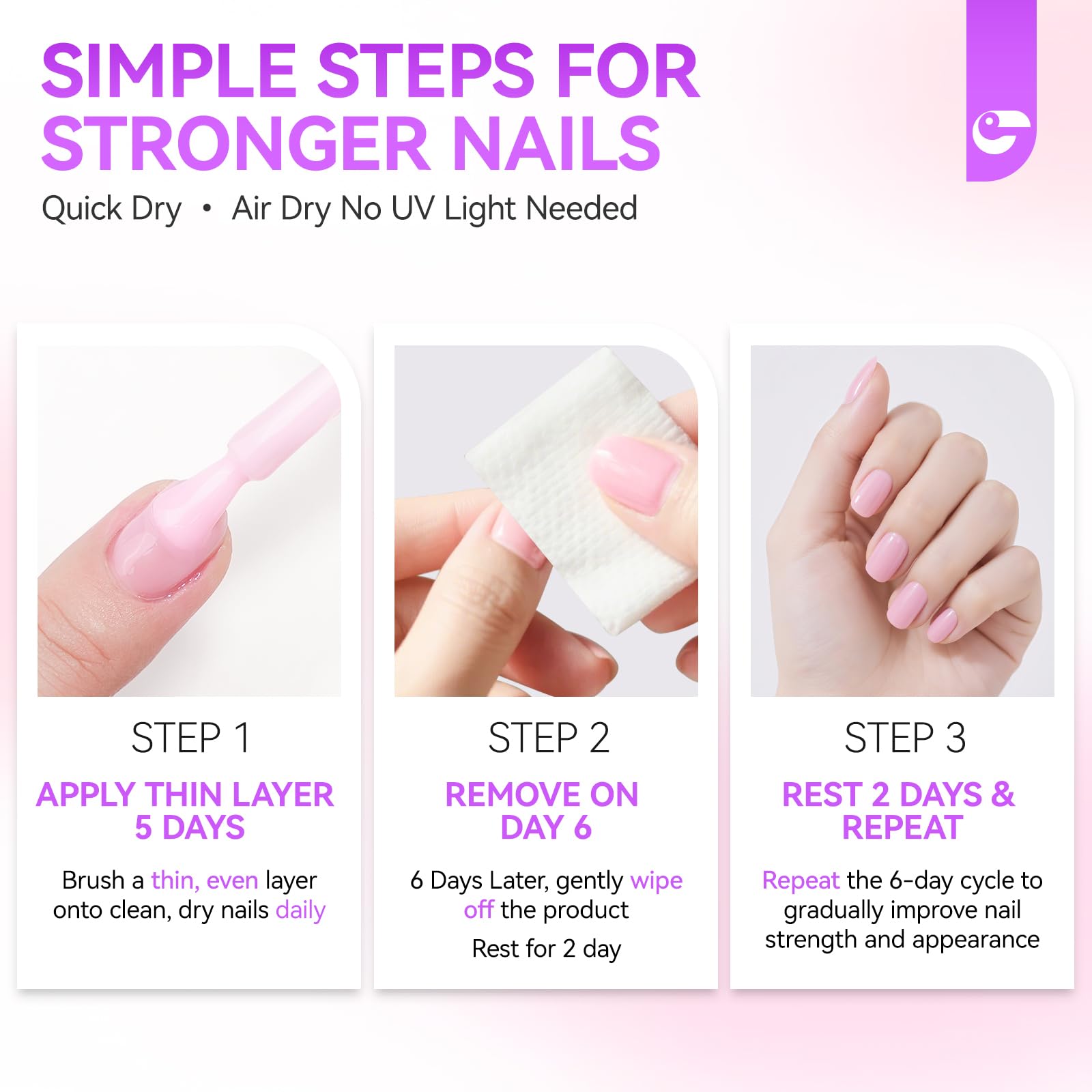 Nails appear smoother and more resilient after Gelike EC treatment.