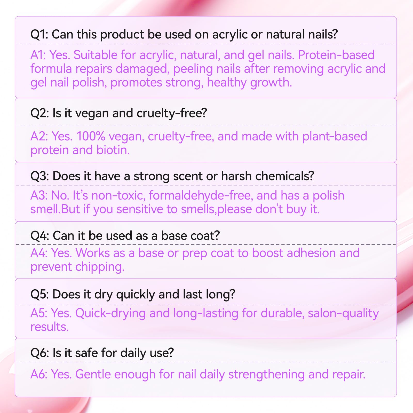 Gelike EC vegan formula is cruelty-free and gentle on nails.
